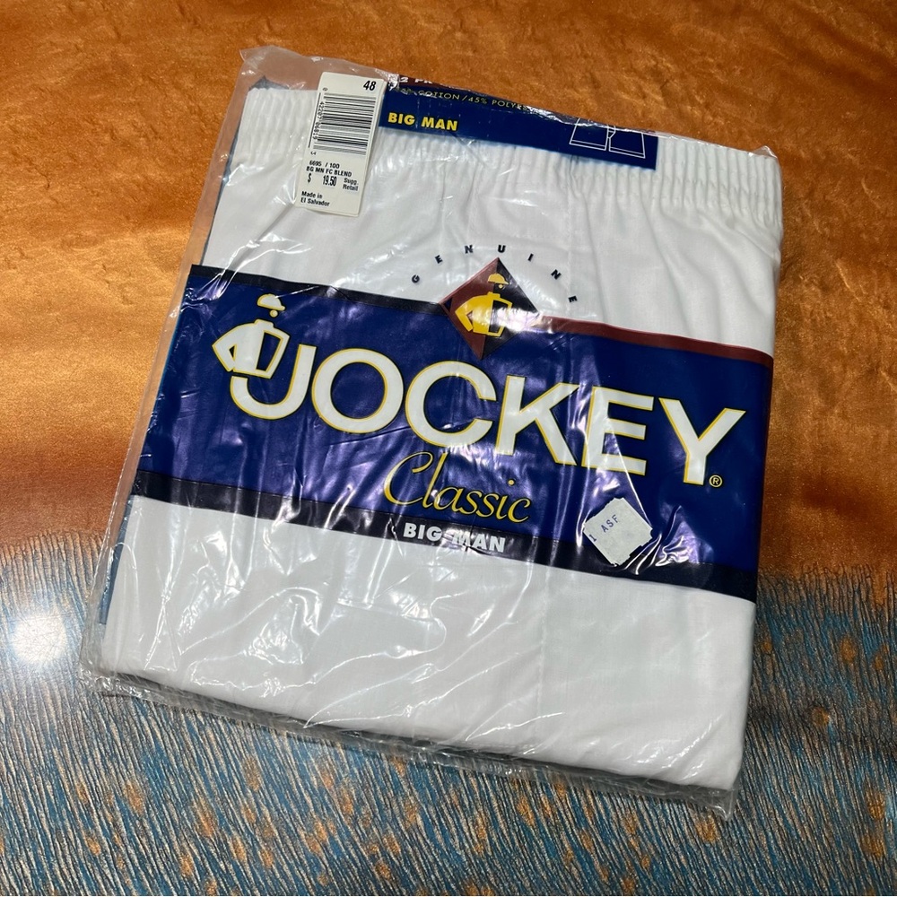 Vintage NOS Jockey Big Man Full Cut Boxers 2 pack size 58 white 1996